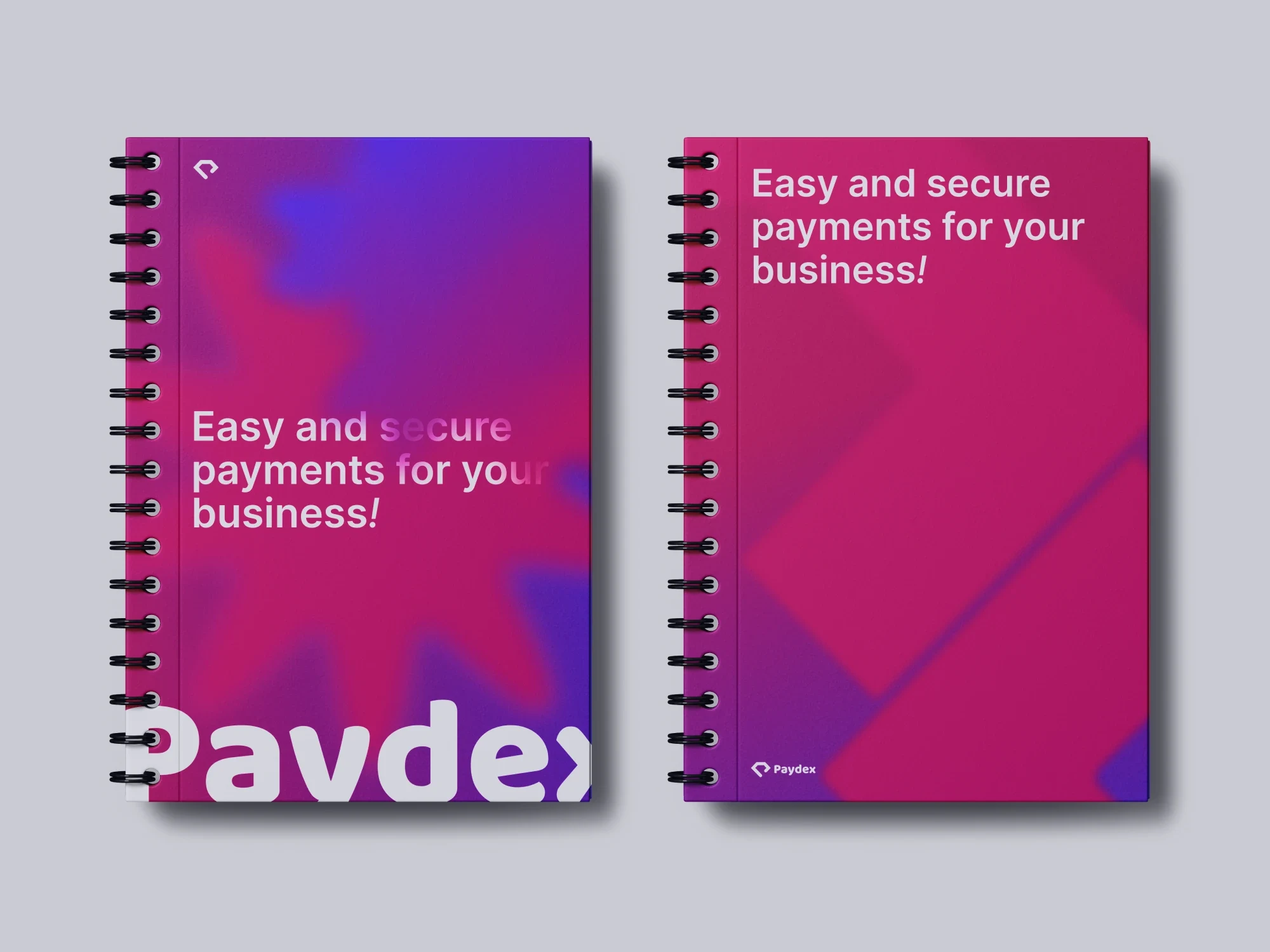 Блокноты PayDex с фирменным градиентом и графикой из знака