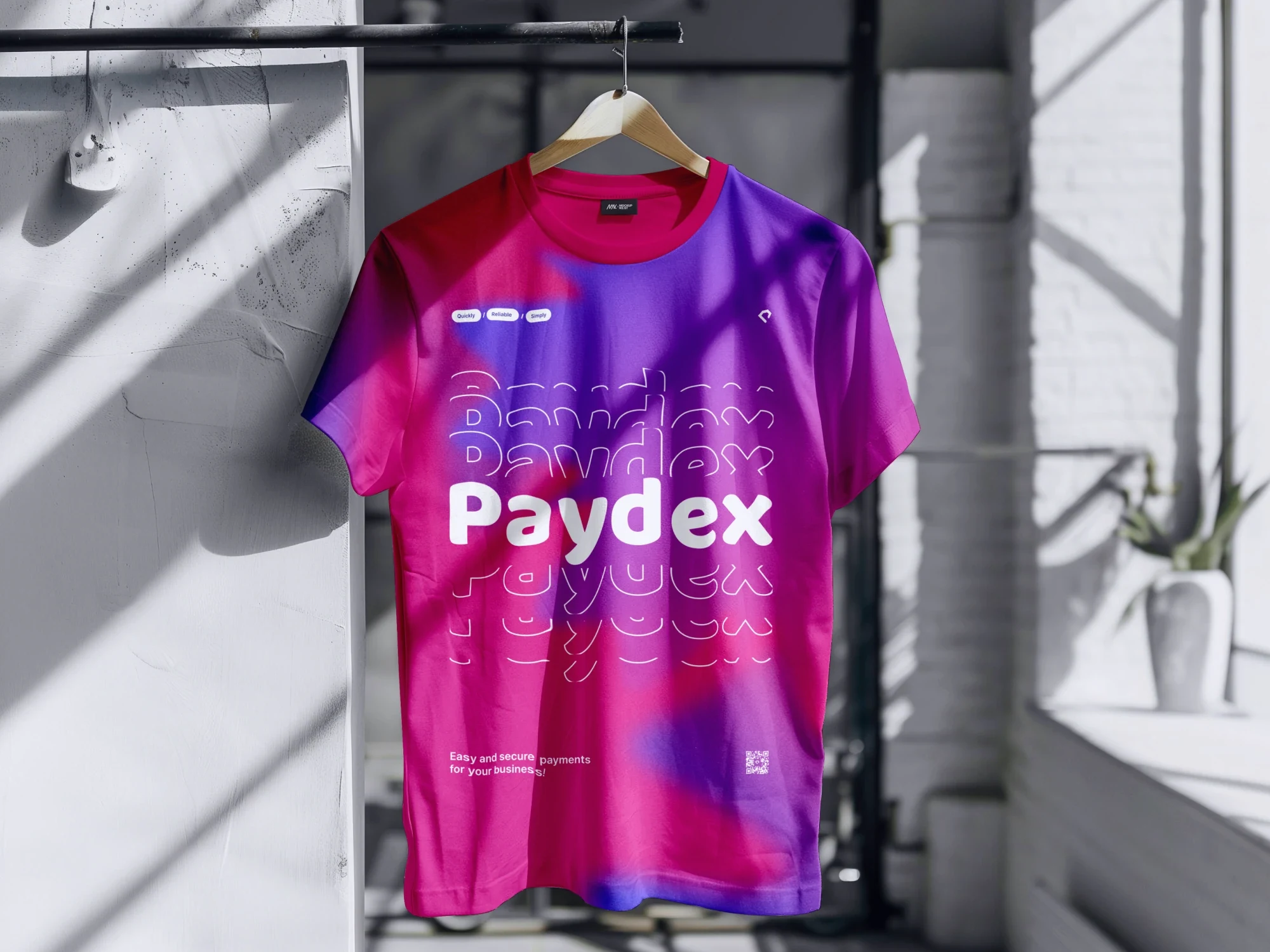 Футболка PayDex с фирменным градиентом и вордмарком
